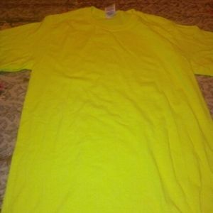 Yellow shirt really comfy and brand is jerzees heavy weight blend